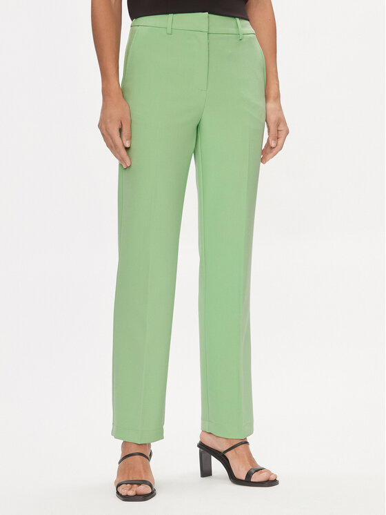 YAS Pantaloni di tessuto Likka 26030744 Verde Regular Fit, taglia : XS