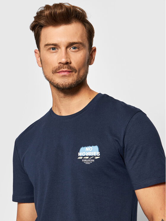 T-shirt Blurry 12193724 Blu scuro Relaxed Fit