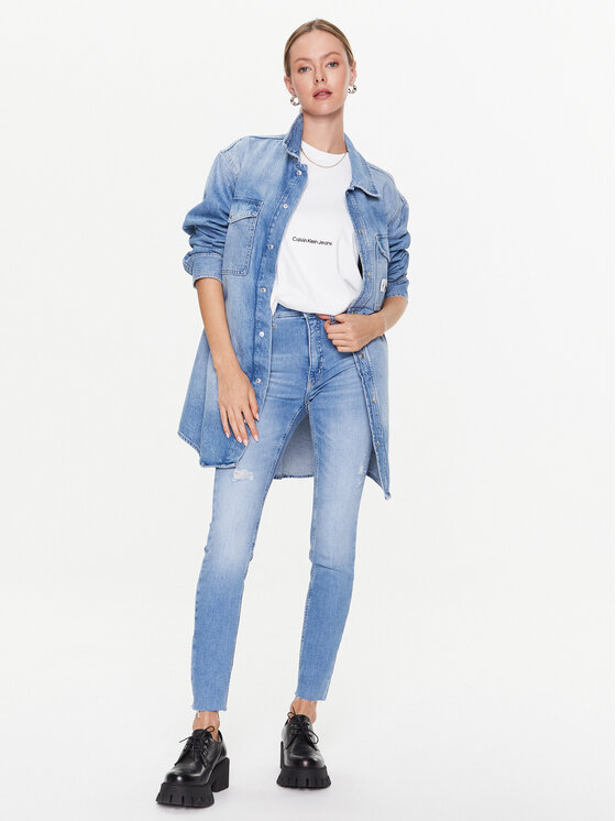 Calvin Klein Jeans Calvin Klein Jeans Traperice J20J220853 Plava Skinny Fit
