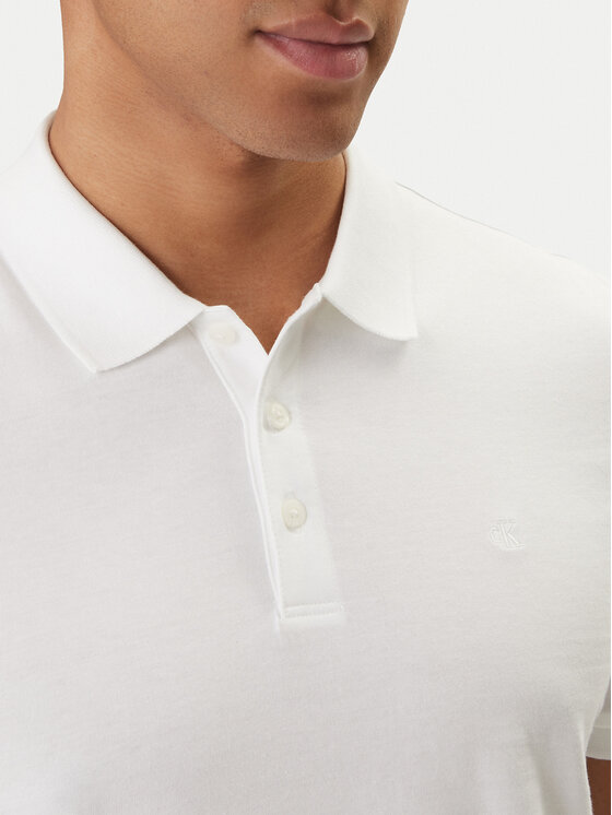 Calvin Klein Jeans Calvin Klein Jeans Polo Classic Monogram LV04RD255G Biały Regular Fit
