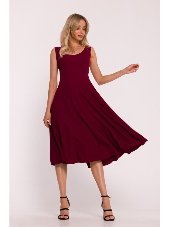 Stylove Stylove Sukienka codzienna s424 Bordowy A-Line Fit