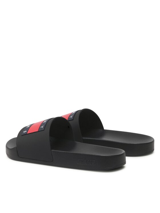 Tommy Jeans Tommy Jeans Natikači Flag Pool Sld Ess EN0EN02115 Črna