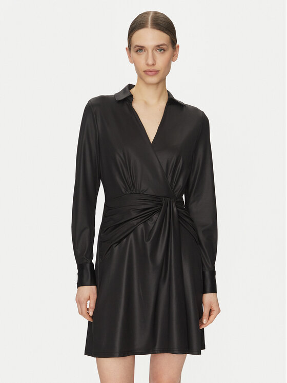 DKNY DKNY Koktélruha DD4JL26A Fekete Slim Fit