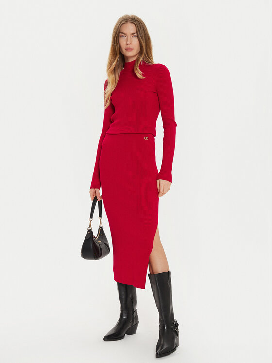 TWINSET TWINSET Fustă tip creion 242TT3026 Roșu Slim Fit