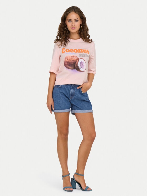 ONLY ONLY Тишърт Phoebe 15351369 Розов Regular Fit