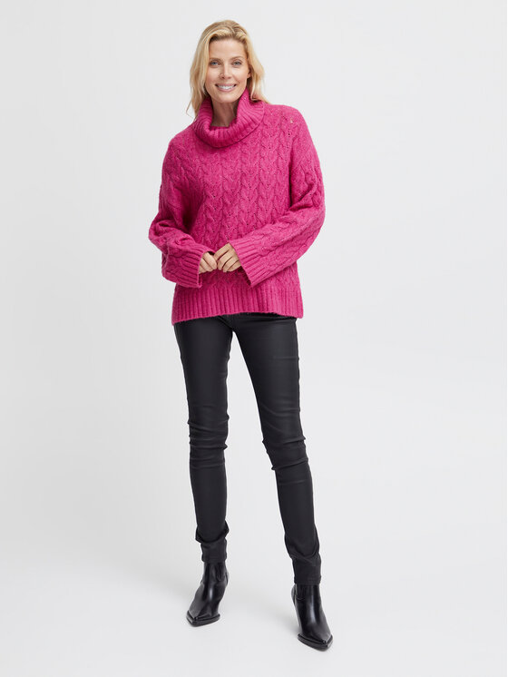 Fransa Fransa Rollkragenpullover 20612718 Rosa Relaxed Fit