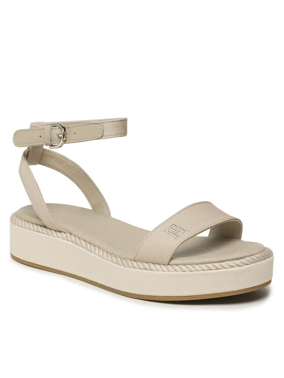 Tommy Hilfiger Tommy Hilfiger Basutės Rope Flatform FW0FW07019 Smėlio