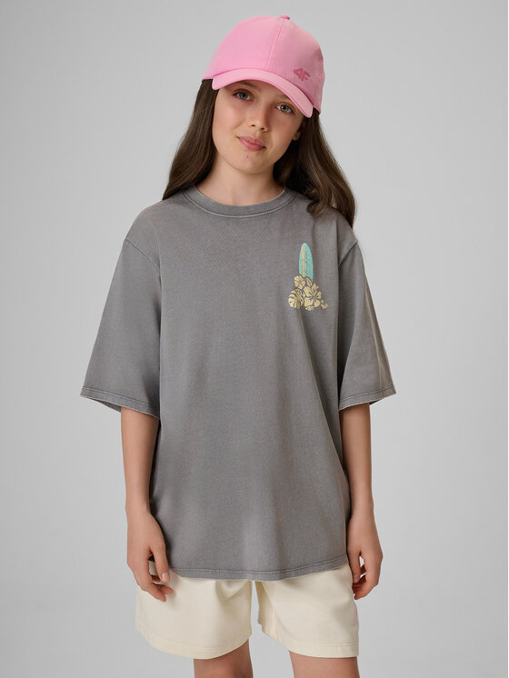 4F 4F T-Shirt SUMMER SPLASH Szary Loose Fit