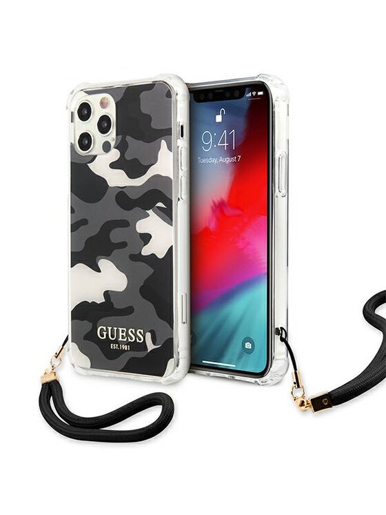Etui na telefon Guess, Czarne, iPhone 12 Pro Max