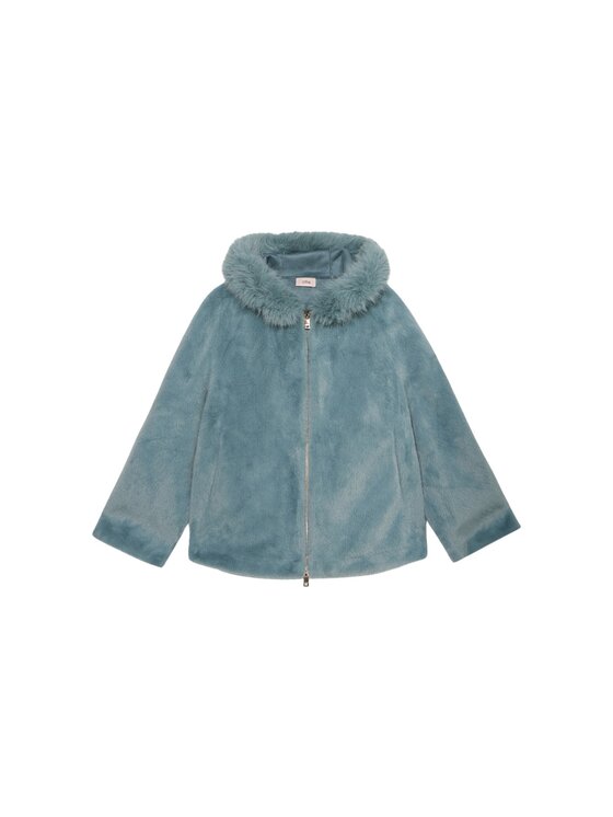 Oltre Oltre Płaszcz zimowy 0079J000122N004 Turkusowy Baggy Fit