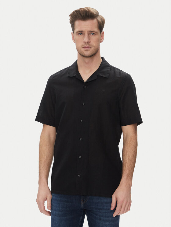 Męska Koszula Calvin Klein, Rozmiar L, Czarna, K10K114197