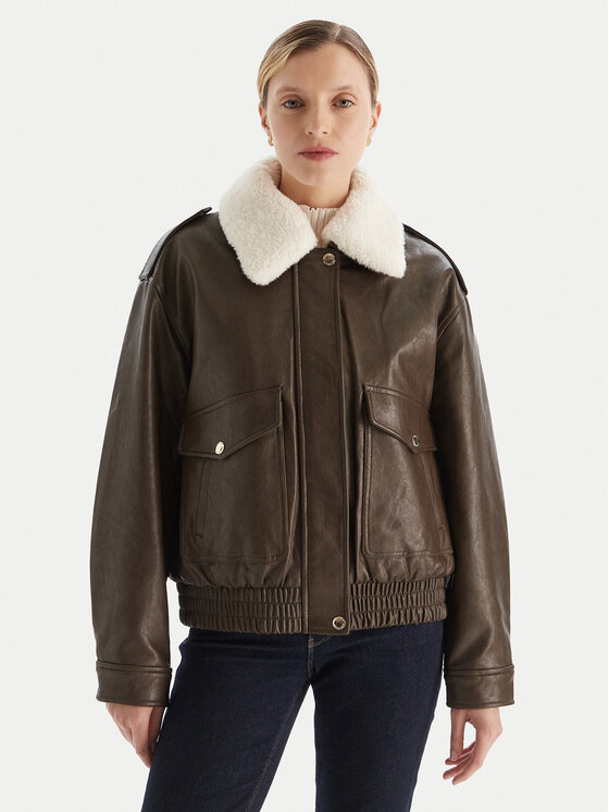 MICHAEL Michael Kors MICHAEL Michael Kors Μπουφάν από απομίμηση δέρματος 77A1487M52 Καφέ Relaxed Fit