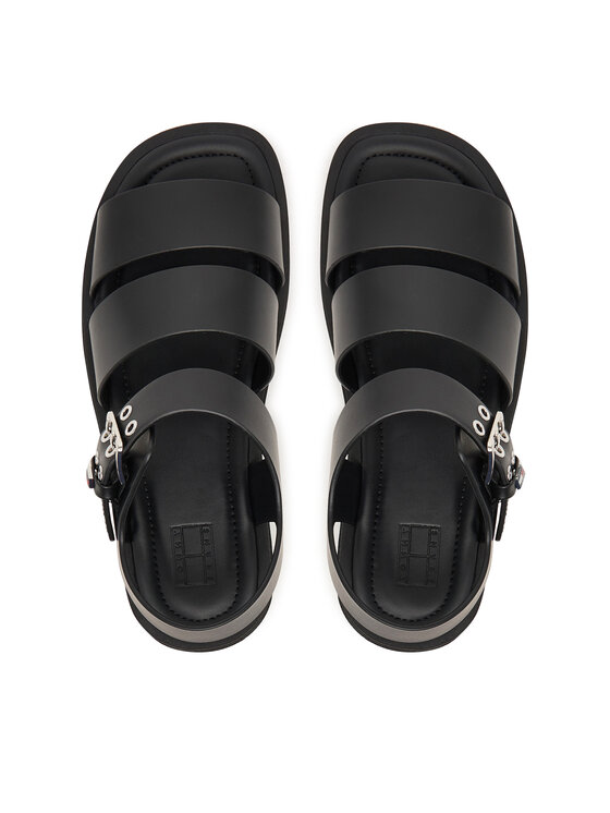 Tommy Jeans Tommy Jeans Sandale Tjw Straps Leather Max Sandal EN0EN02944 Negru