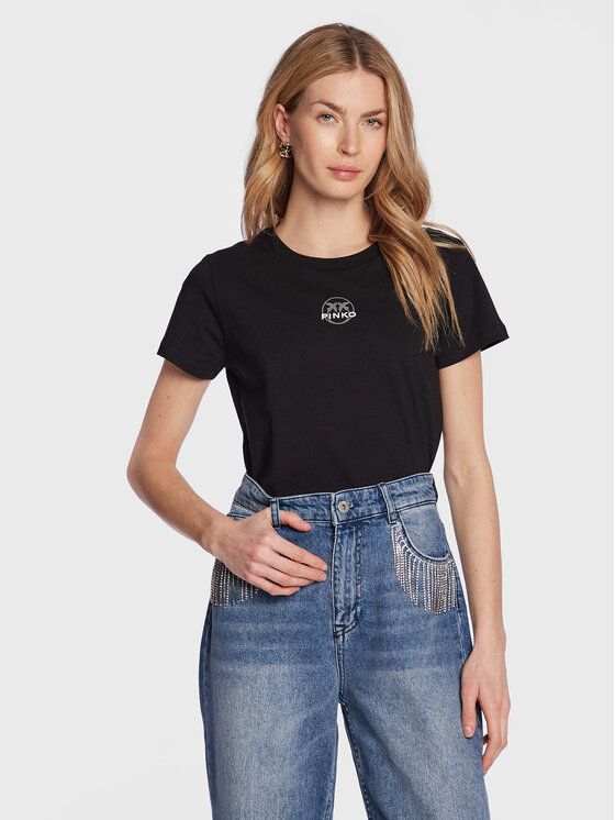 PINKO Pinko T-Shirt 100355 A0KO Černá Regular Fit