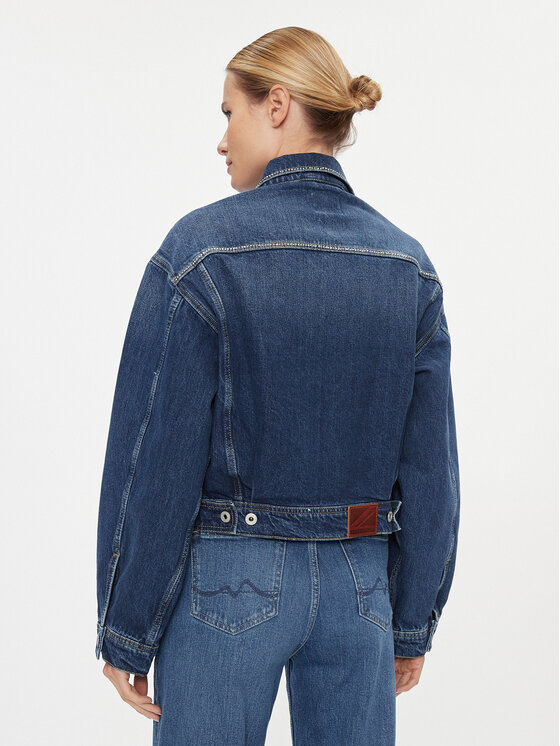 Pepe Jeans Giacca di jeans Turner Sparkle PL402328 Blu scuro Relaxed Fit Modivo
