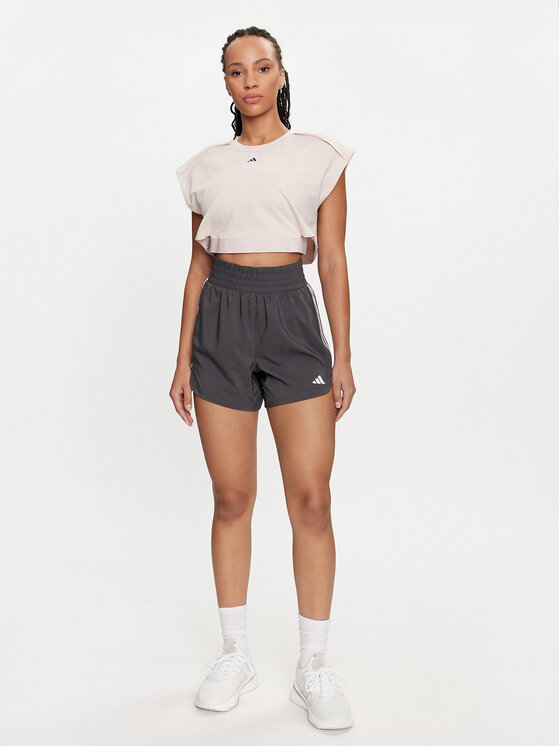 adidas adidas Pantaloni scurți sport Pacer Training 3-Stripes IS2173 Gri Regular Fit