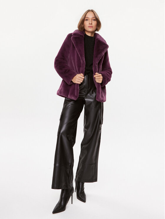 Guess Guess Pelzmantel Corinne W3BL57 WFSI0 Violett Regular Fit