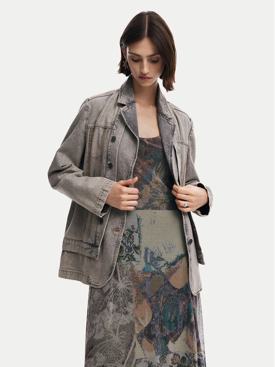 Desigual Desigual Джинсова сорочка Dublin 24WWED42 Сірий Regular Fit