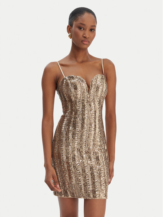 Marciano Guess Marciano Guess Kokteilinė suknelė 6RGK00 6357A Auksinė Slim Fit