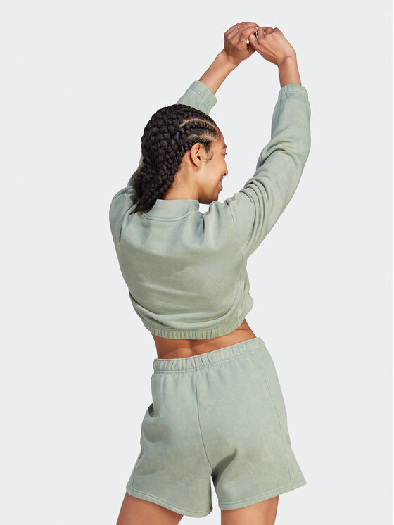 adidas adidas Džemperis ALL SZN Fleece Washed IL3263 Žalia Regular Fit