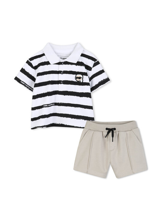Karl Lagerfeld Kids Karl Lagerfeld Kids Completo polo e pantaloncini Z31068 M Beige Regular Fit