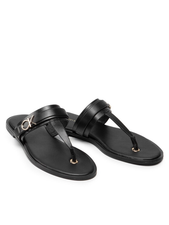 Calvin Klein Calvin Klein Джапанки Almond Flat Tp Slide W/Hdw HW0HW00829 Черен