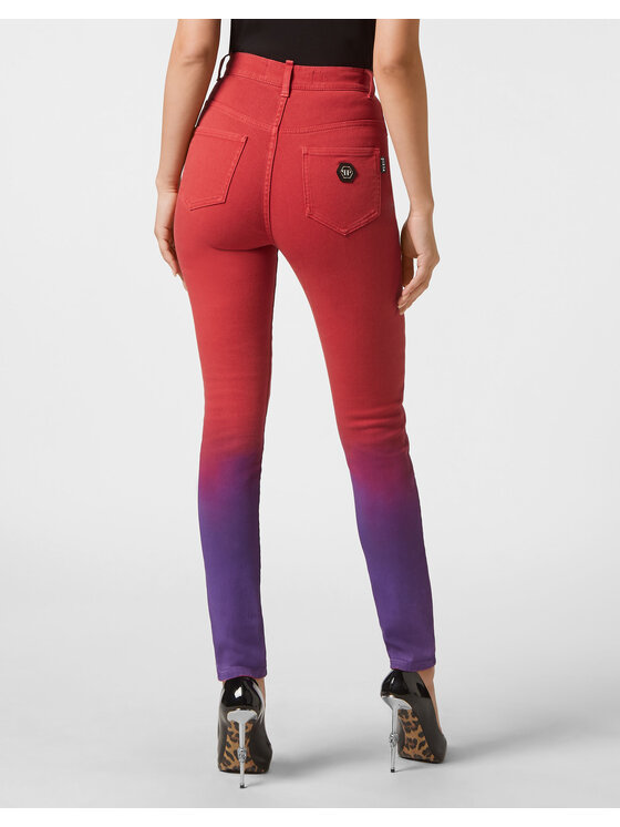 PHILIPP PLEIN PHILIPP PLEIN Jeansy 4879 Czerwony Jegging Fit