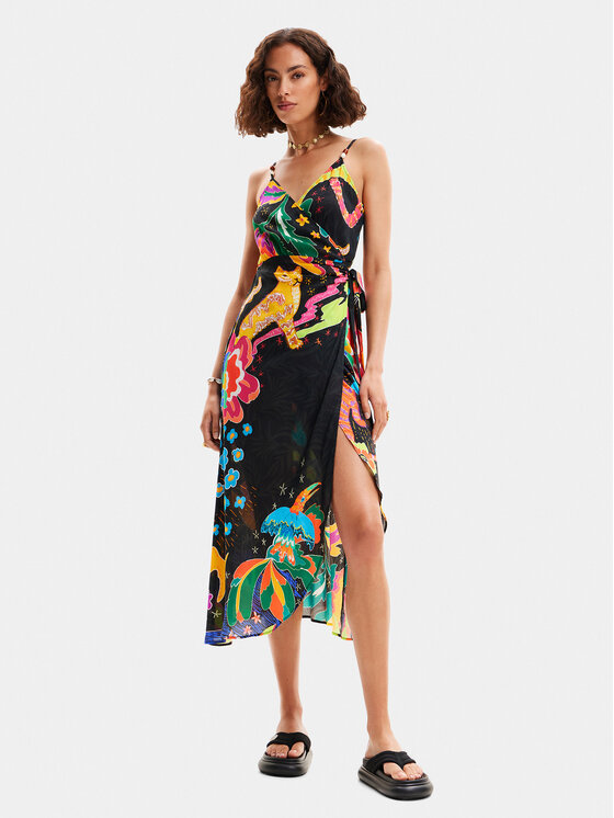 Desigual Desigual Лятна рокля Selva 24SWMW09 Черен Regular Fit