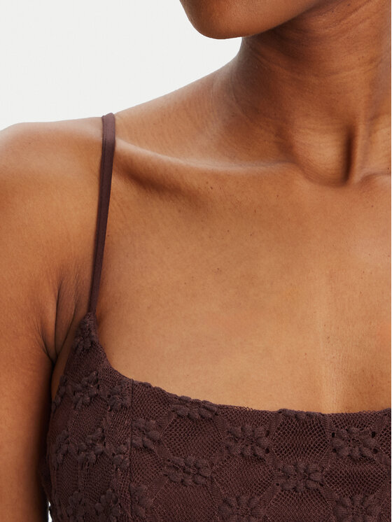 BARDOT BARDOT Cocktail obleka Adoni Mesh 57998DB1 Rjava Regular Fit