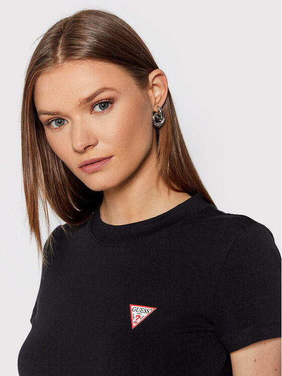 Guess Guess T-Shirt Mini Triangle W1YI0Z J1311 Černá Slim Fit