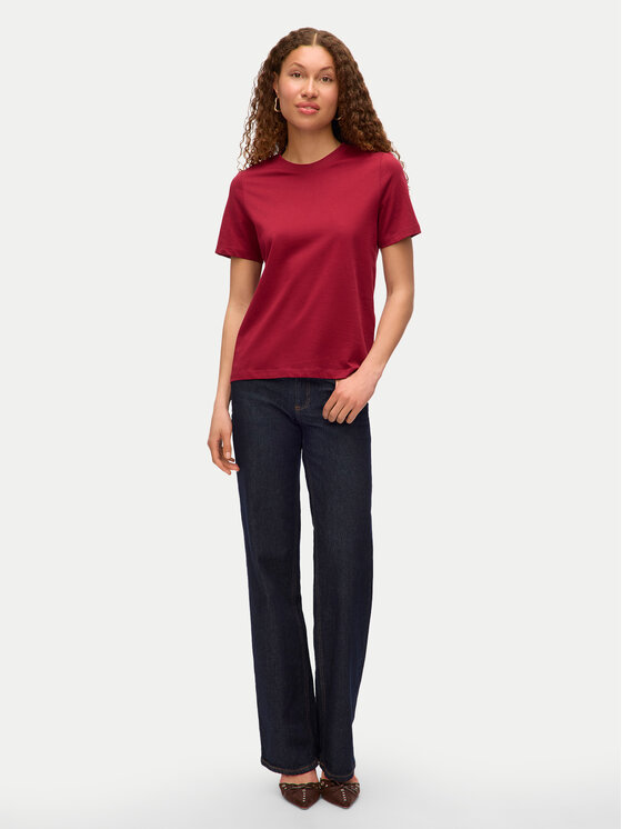 Vero Moda Vero Moda T-Shirt Paulina 10316991 Czerwony Regular Fit