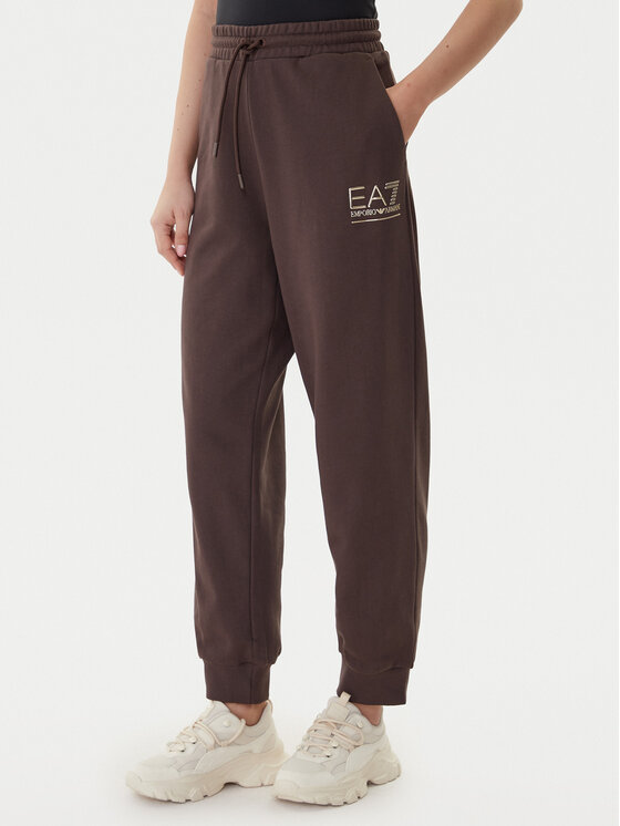 EA7 Emporio Armani EA7 Emporio Armani Teplákové kalhoty 7W000418 AF12473 U6063 Hnědá Regular Fit