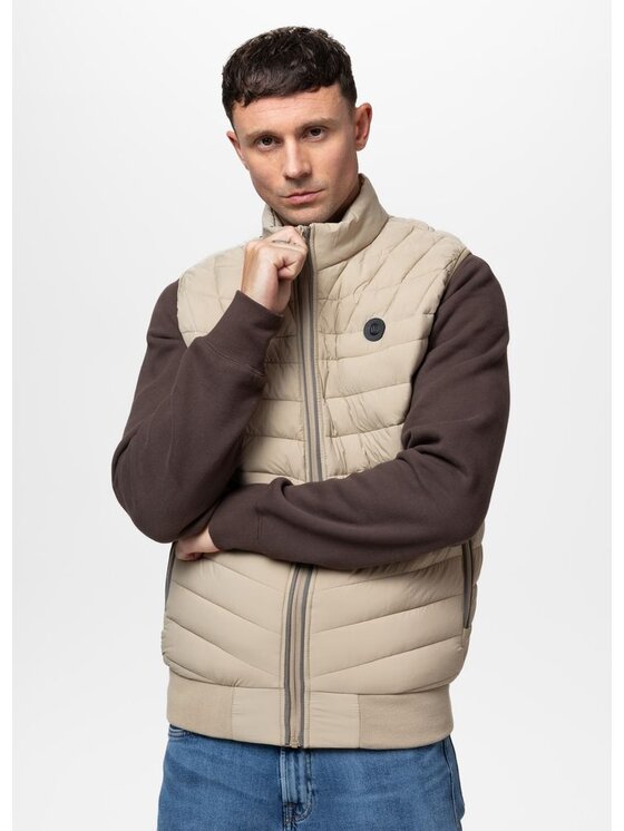 PITBULL PITBULL Bezrękawnik NAYLOR Beżowy Regular Fit