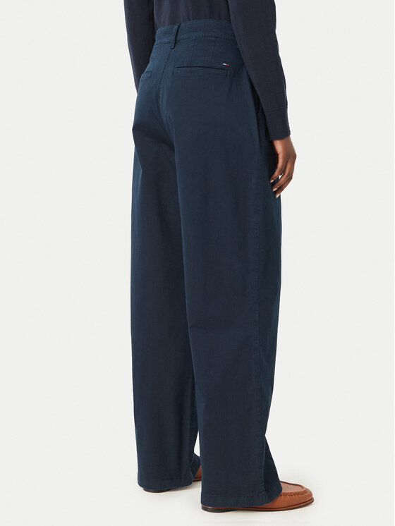 Tommy Jeans Tommy Jeans Pantaloni din material DW0DW21698 Bleumarin Wide Leg