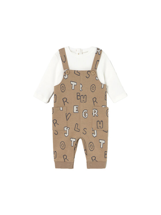 Mayoral Mayoral komplet_bluzka_i_ogrodniczki 2636 Marrone Regular Fit