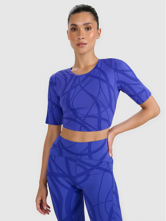 4F 4F Koszulka techniczna TRAINING Niebieski Slim Fit