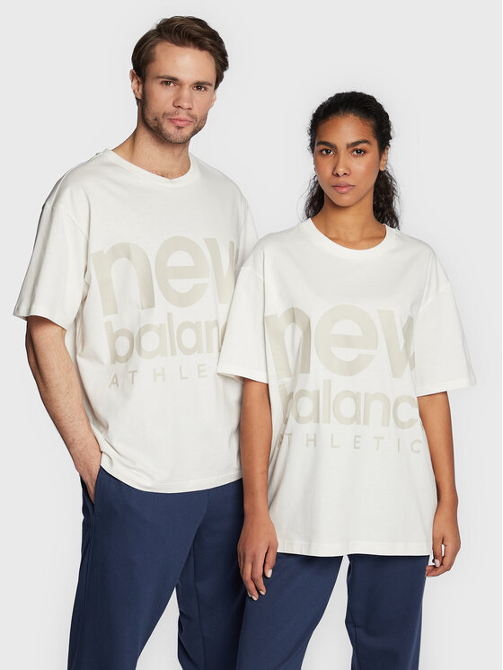 New Balance T-shirt Unisex Athletics UT23505 Écru Oversize