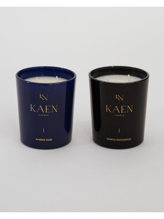 KAEN CANDLE KAEN CANDLE Świeca zapachowa Zestaw świec KAEN CANDLE | Amber Oud & Santo Patchouli Granatowy