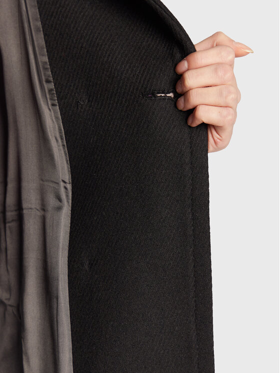 Sisley Sisley Płaszcz przejściowy 2BOYLN01M Czarny Regular Fit