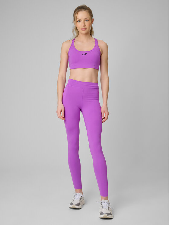 4F 4F Legginsy TRAINING Różowy Slim Fit