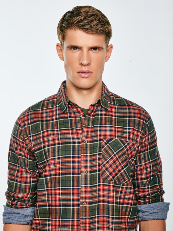 BIG STAR BIG STAR Koszula KONER Zielony Basic Fit