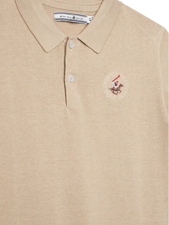 Beverly Hills Polo Club Beverly Hills Polo Club Polo marškinėliai 76B5W0031 Smėlio Regular Fit