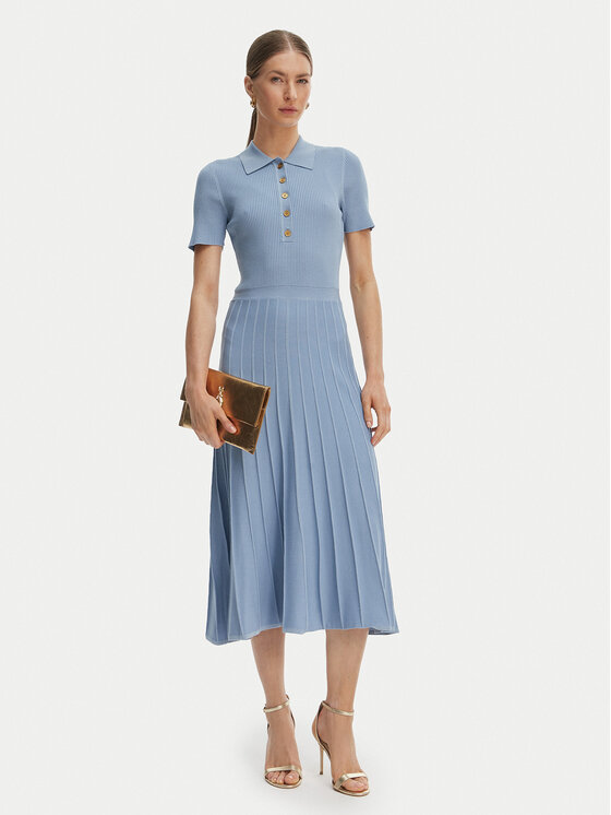 MICHAEL Michael Kors MICHAEL Michael Kors Rochie tricotată MT5834F33D Albastru celest Regular Fit