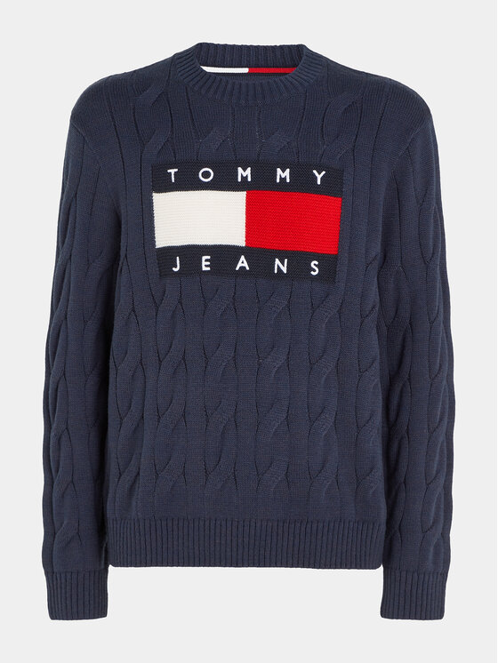 Tommy Jeans Tommy Jeans Sweter Flag DM0DM17762 Granatowy Relaxed Fit