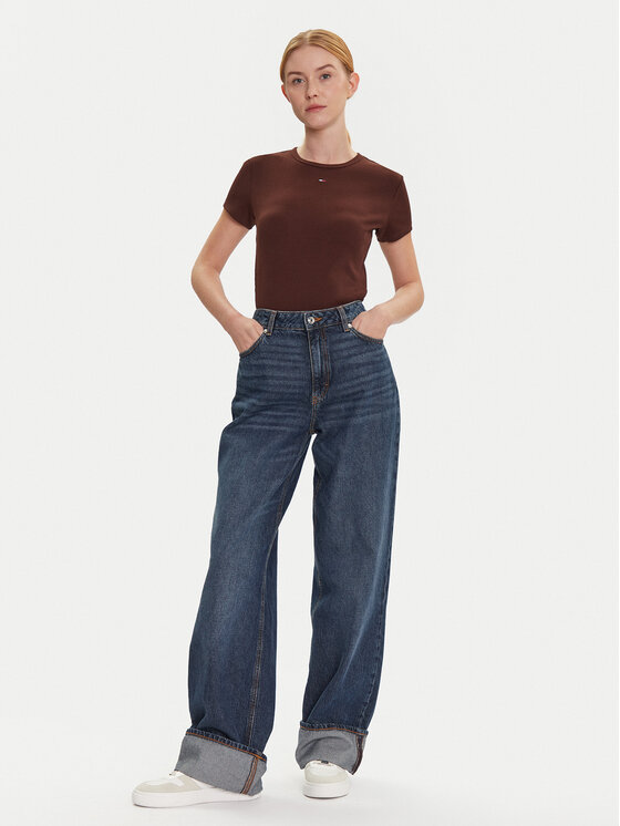 Tommy Jeans Tommy Jeans Футболка Essential DW0DW17383 Коричневий Slim Fit
