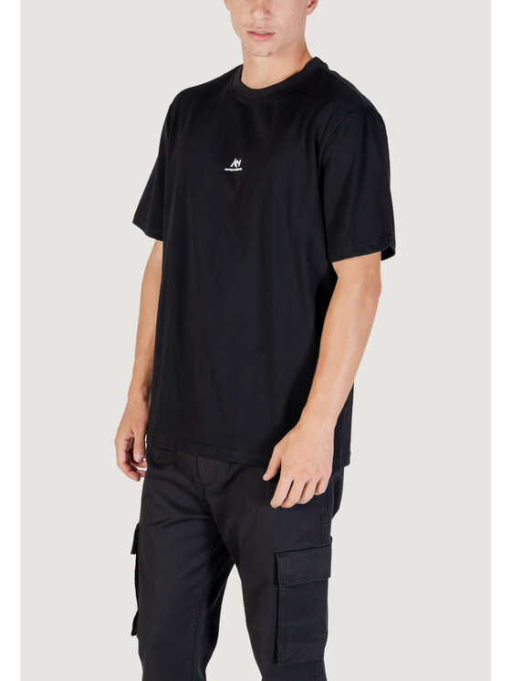 Antony Morato Antony Morato T-shirt RELAXED WITH RUBBER FLOCK LOGO PRINT Nero Relaxed Fit