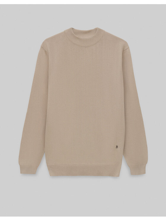 Borgio Borgio Sweter grottole_bz Beżowy Comfort Fit