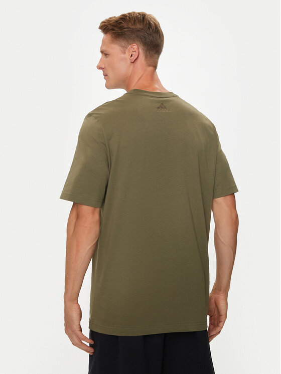 adidas adidas Тишърт Essentials Linear Logo IC9280 Зелен Regular Fit