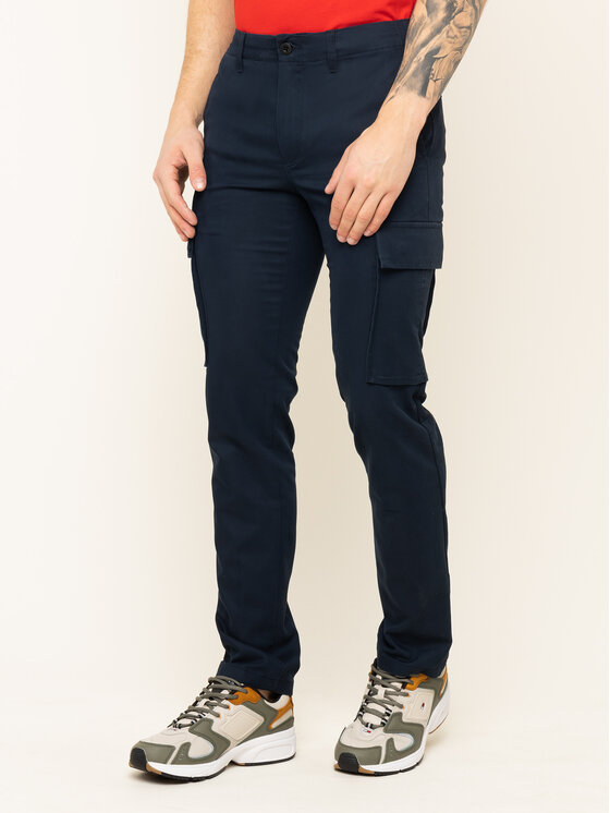 Tommy Hilfiger Tommy Hilfiger Kalhoty z materiálu Bleecker MW0MW11785 Tmavomodrá Slim Fit