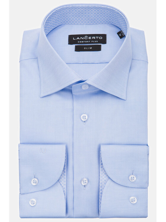 Lancerto Lancerto Koszula Cameron KO051121000021 Błękitny Slim Fit